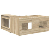 Kids'High Bed Frame with Desk 2 pcs Sonoma Oak Engineered Wood 3423464