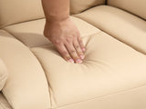 Adjustable Swivel Recliner, Manual Recliner Chair with Footrest, Padded Arms, PU Leather Upholstery, T3398P550251