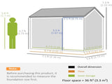 7 x 6ft Galvanised Garden Shed, with Latch - Dark Grey T3398P325234