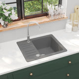 Granite Kitchen Sink Single Basin Grey 142953