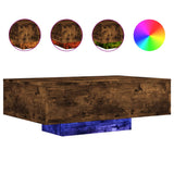Coffee Table with LED Lights Smoked Oak 85x55x31 cm 836613