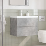 2 Piece Bathroom Furniture Set Concrete Grey Engineered Wood 3324914
