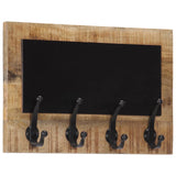 Wall-mounted Coat Racks with 4 Hooks 2 pcs Solid Wood Mango 358951