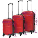 Three Piece Hardcase Trolley Set Red 45.5/55/66 cm 91143