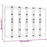 Folding 6-Panel Room Divider 240 cm Bamboo and Canvas 350630