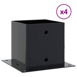 Post Bases Square 4 pcs Anthracite 141x141 mm Powder-coated Steel 42000034