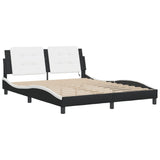 Bed Frame with LED without Mattress "Zadar" Black and White 160x200 cm 3214122