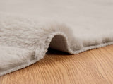 Anti-Slip Faux Rabbit Fur Rug OLITE Beige 140 x 200 cm 42021637