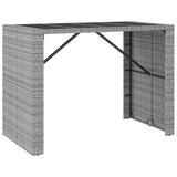 7 Piece Garden Bar Set with Cushions Grey Poly Rattan 3203948