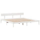 Bed Frame without Mattress White 180x200 cm Super King Solid Wood Pine 3301521