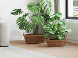 Planter Basket with Storage 2 pcs Brown Lacak Rattan 42020964