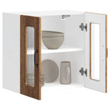 Kitchen Wall Cabinet with Glass Door Kalmar Old Wood Engineered Wood 853675