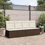 Garden Sofa with Cushion Black and Cream White Poly Rattan 3394477