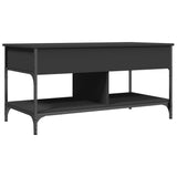 ZNTS Coffee Table Black 100x50x50 cm Engineered Wood and Metal 845366