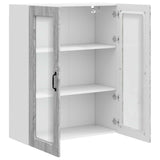 Wall Glass Cabinet PORTO Grey Sonoma 80 x 31 x 100 cm 885511