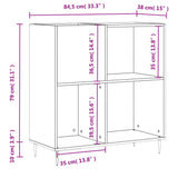 Record Cabinet High Gloss White 84.5x38x89 cm Engineered Wood 831766