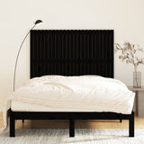 Wall Headboard Black 146.5x3x110 cm Solid Wood Pine 824947