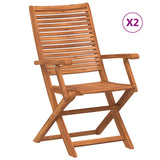 Folding Garden Chairs with Armrest 2 pcs Solid Wood Acacia 367698