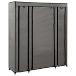 Wardrobe with Compartments and Rods Grey 150x45x176 cm Fabric 282436