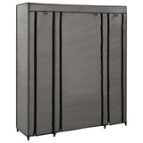 Wardrobe with Compartments and Rods Grey 150x45x176 cm Fabric 282436