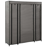 Wardrobe with Compartments and Rods Grey 150x45x176 cm Fabric 282436