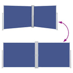 Retractable Side Awning Blue 140x1000 cm 48488
