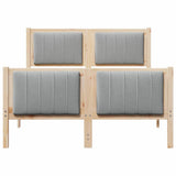 Bed frame Brown and light grey 120 x 190 cm Solid pine wood 878484