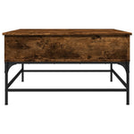 ZNTS Coffee Table Smoked Oak 80x80x45 cm Engineered Wood and Metal 845403