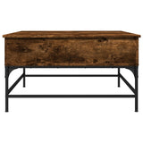 ZNTS Coffee Table Smoked Oak 80x80x45 cm Engineered Wood and Metal 845403