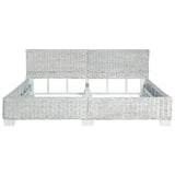 Bed Frame without Mattress Grey Natural Rattan 180x200 cm Super King 283093