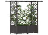 Raised Bed with Trellis and Roof Brown 124.5 x 40 x 138 cm PP 42032518