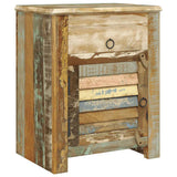End Table with 1 Drawer 1 Door Reclaimed Wood 240950