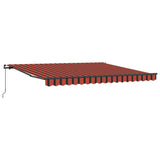Retractable Awning Manual Orange and brown 400 x 350 cm Fabric 3330739