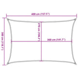 Sunshade Sail 160 g/m Anthracite 3x4 m HDPE 311072