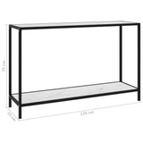 Console Table White 120x35x75 cm Tempered Glass 322841