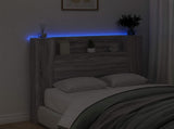 Storage Headboard with LED Grey Sonoma Engineered Wood 3418661