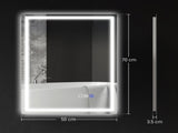 70 x 50 cm Bluetooth Bathroom Mirror - Silver-Tone T3398P344251