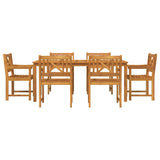 Garden Dining Set 7 pcs Brown Solid Acacia Wood 3375660