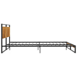 Bed Frame Black Powder-coated metal, MDF 140x200 Modern 324865