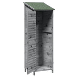 Garden Shed with Roof Grey 59 x 56 x 176 cm Solid Fir Wood 42033462