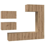 TV Cabinet Set Wall-mounted 6 pcs Artisan Oak Engineered Wood 3393248