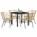 Garden Dining Set 5 pcs Brown Poly Rattan 3380898
