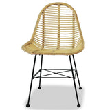 Dining Chairs 2 pcs Natural Rattan 244569