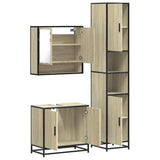 3 Piece Bathroom Furniture Set Sonoma Oak Engineered Wood 3301096
