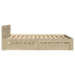 Bed Frame with Headboard without Mattress Sonoma Oak 120x190 cm Small Double 3295606