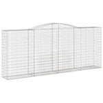 Arched Gabion Baskets 2 pcs 400x50x160/180 cm Galvanised Iron 3147035