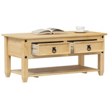 Coffee Table with Drawers Corona 100x48x45 cm Solid Wood Pine 4002773
