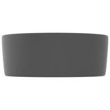 Luxury Wash Basin Round Matt Dark Grey 40x15 cm Ceramic 147016