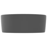 ZNTS Luxury Wash Basin Round Matt Dark Grey 40x15 cm Ceramic 147016