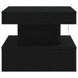 Coffee Table with LED Lights Black Oak 50x50x40 cm 862255